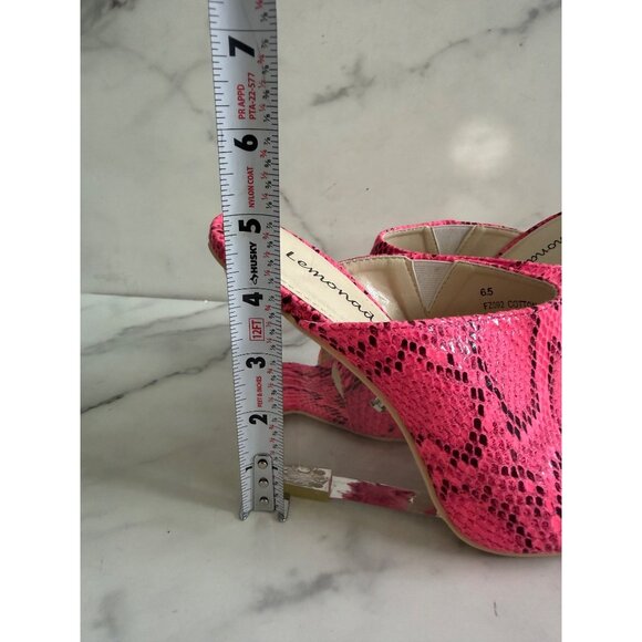 LEMONADE Cotton Candy Snake Pront Lucite Wedges Sandals Size 6.5 - Picture 5 of 7